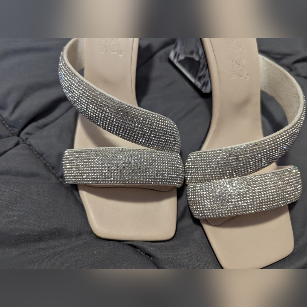 Rovigo rhinestone strap heels 3 inch Sz:37 6.5 US. Made in Turkey - Picture 2 of 6